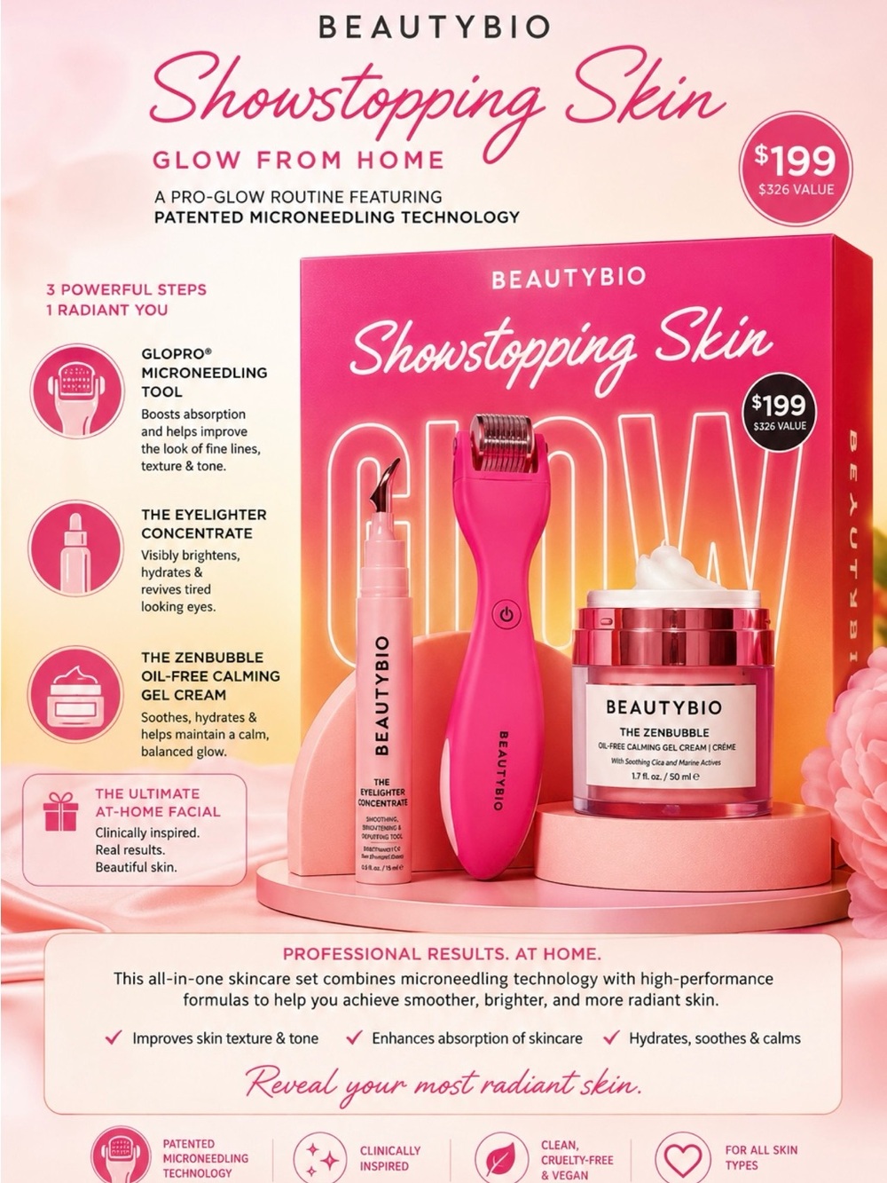 Beautybio showstoppin skin Glow Kit – Pink